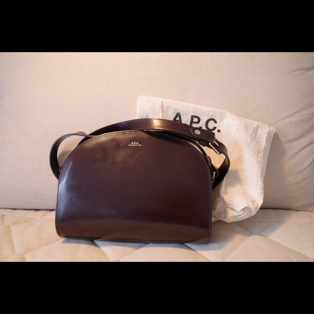 A.P.C half moon bag burgundy